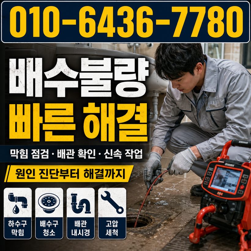 회화면 지역 배관막힘 관련 이미지